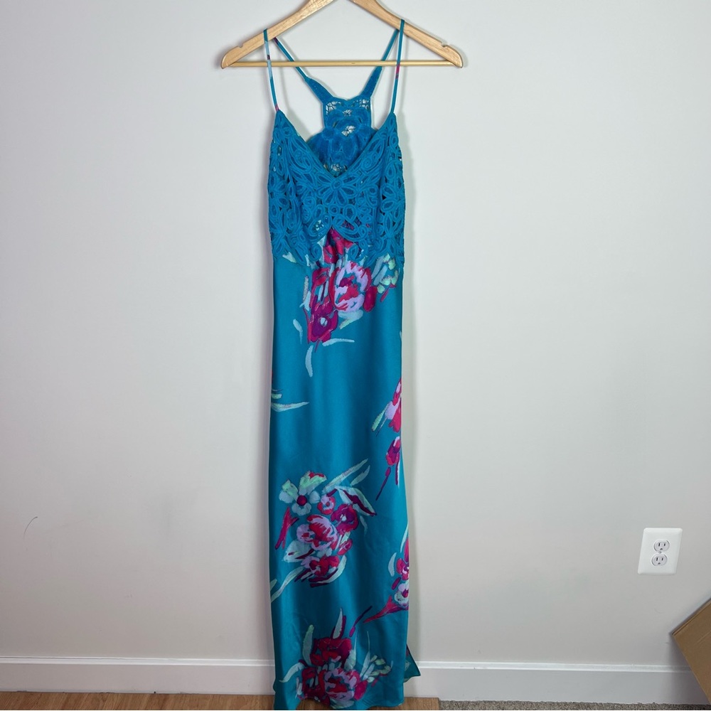 Free People Forever Yours Blue Floral Maxi Dress Women New X Small Wedding Party